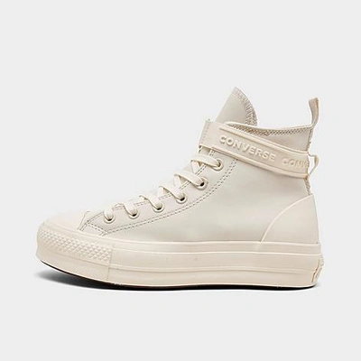Converse Women's Chuck Taylor All Star Lift Platform Leather Hike High Top  Casual Shoes In Vintage White/egret/egret | ModeSens