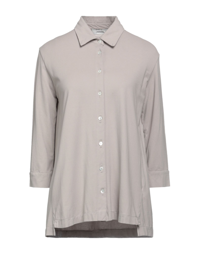 Shop Alpha Studio Woman Shirt Light Grey Size 4 Cotton, Elastane