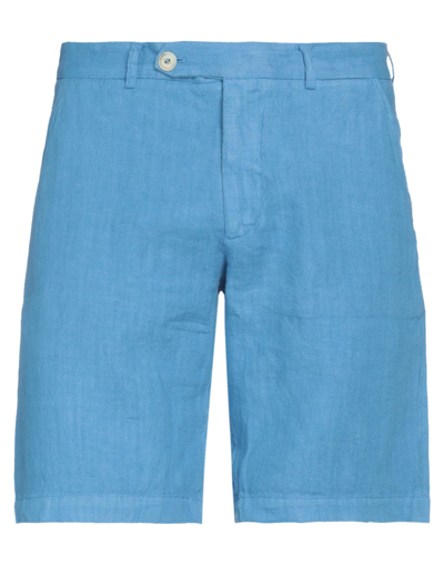 Shop Drumohr Man Shorts & Bermuda Shorts Azure Size S Linen In Blue