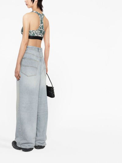 Vetements Million Dollar-print Sports Bra In Green