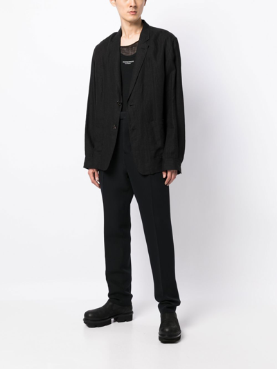 Rick Owens Pleated Tapered-leg Trousers In Blue