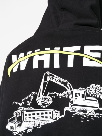 Shop Off-white Logo-print Hoodie In Black White