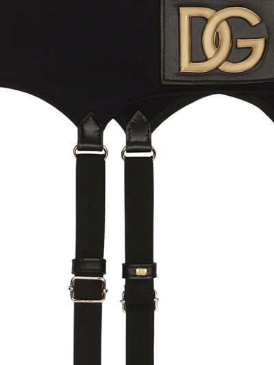 Shop Dolce & Gabbana Dg Logo-plaque Suspender Belt In Black