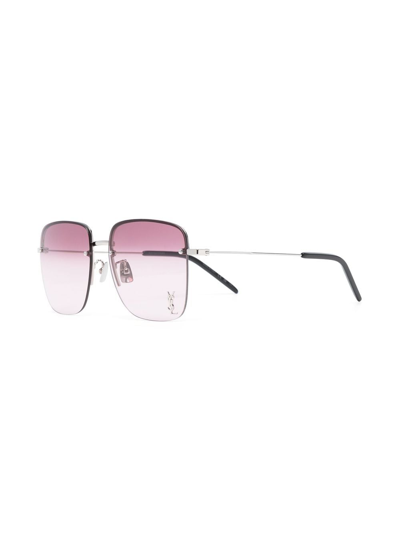Saint Laurent Square-frame Sunglasses In Silver