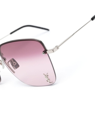 Saint Laurent Square-frame Sunglasses In Silver
