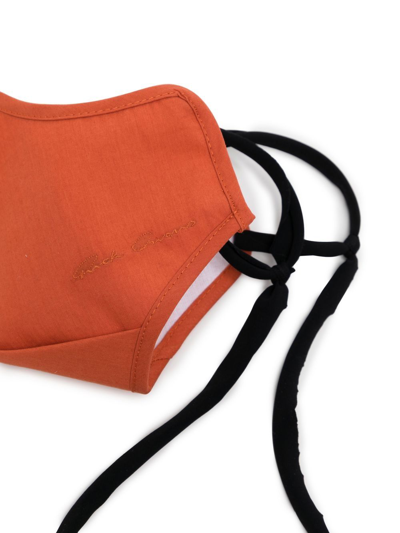 Shop Rick Owens Cotton Face Mask In Orange