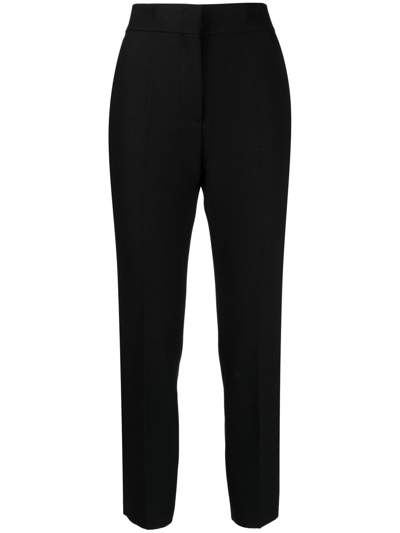 Shop Msgm Mid-rise Tailored Trousers In Black
