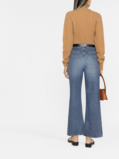 Shop Chloé Cropped Wide-leg Jeans In Blue