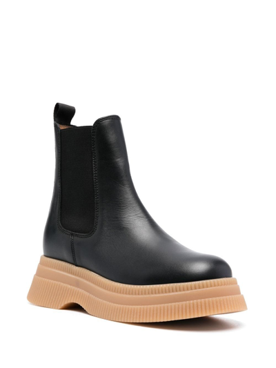 Ganni Elasticated Side-panel Boots In Black