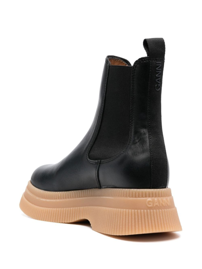 Ganni Elasticated Side-panel Boots In Black