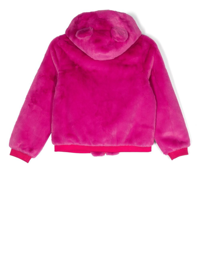 Shop Apparis Teen Faux-fur Hooded Jacket In Pink
