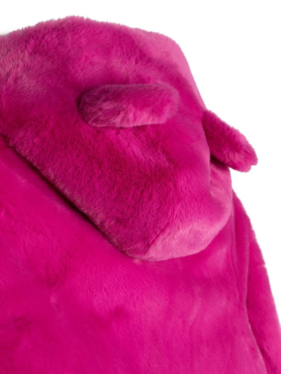 Shop Apparis Teen Faux-fur Hooded Jacket In Pink