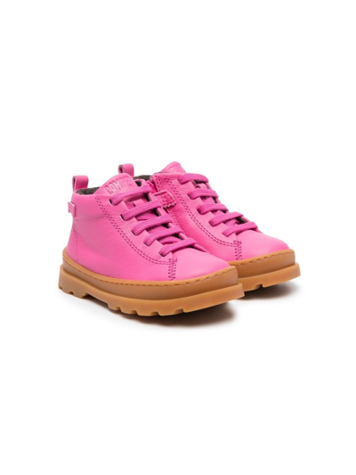Shop Camper Brutus Leather Ankle Boots In Pink