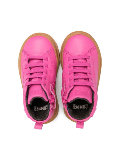 Shop Camper Brutus Leather Ankle Boots In Pink