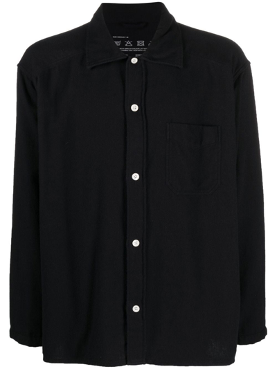 Shop Mfpen Long-sleeve Cotton Shirt In Black