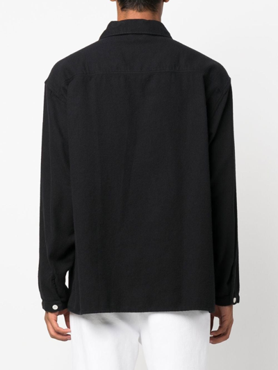 Shop Mfpen Long-sleeve Cotton Shirt In Black
