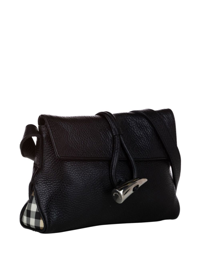 Pre-owned Burberry Horn-toggle Leather Crossbody Bag In Black