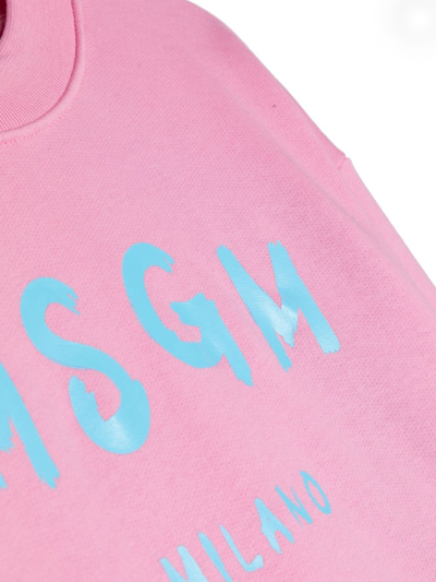 Msgm Logo-print Jersey Jumper Dress In Pink