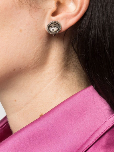 Pre-owned Chanel 1980s La Pausa Clip-on Earrings In Gold