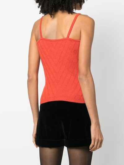 Pre-owned Chanel 1997 Cashmere Knit Vest In Orange