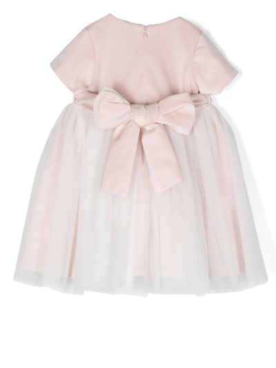 Shop Little Bear Belted Waist Tulle Dress In Pink