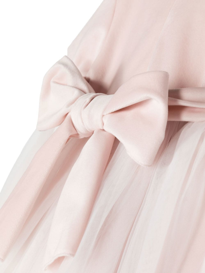Shop Little Bear Belted Waist Tulle Dress In Pink
