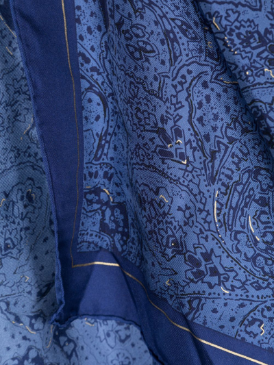 Pre-owned Dior 佩斯理印花真丝围巾（1990年代典藏款） In Blue