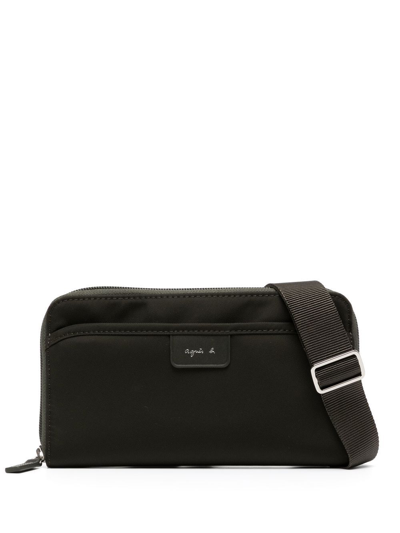 Shop Agnès B. Logo-patch Messenger Bag In Green