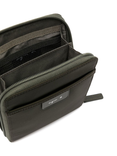 Agnès B. Logo-patch Messenger Bag In Green