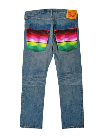 Shop Junya Watanabe Patchwork Mid-rise Jeans In Blue