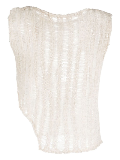 Shop Paloma Wool Aperol Asymmetric Knitted Vest In White
