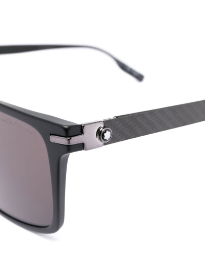 Montblanc Rectangular-frame Design Sunglasses In Black