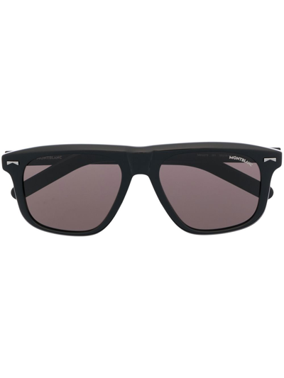 Shop Montblanc Square-frame Tinted Sunglasses In Black