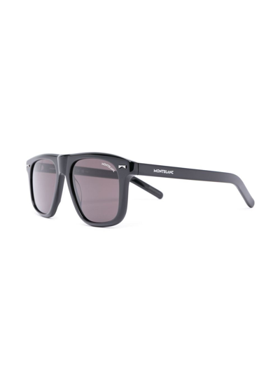 Shop Montblanc Square-frame Tinted Sunglasses In Black