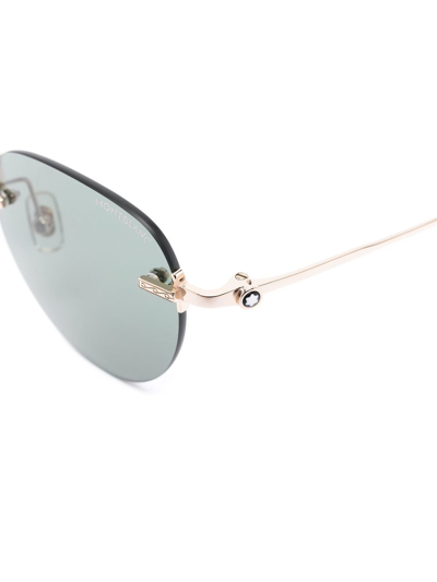 Montblanc Rimless Round-lenses Sunglasses In Gold