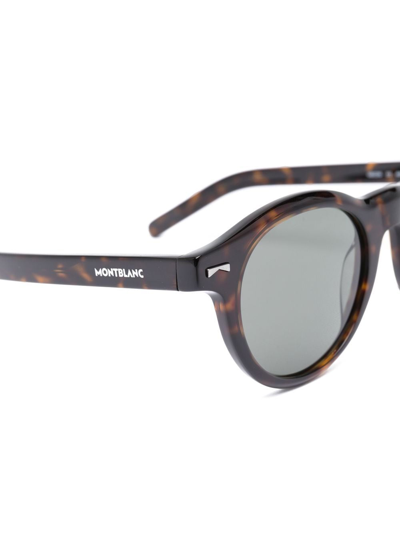 Montblanc Tortoise-shell Roundframe Sunglasses In Brown