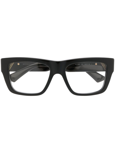 Bottega Veneta Rectangular-frame Design Glasses In Black | ModeSens