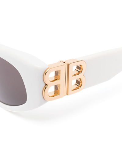 Shop Balenciaga Dynasty D-frame Sunglasses In White
