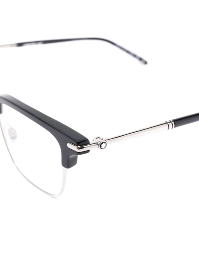 Montblanc Contrasting-bridge Detail Glasses In Black