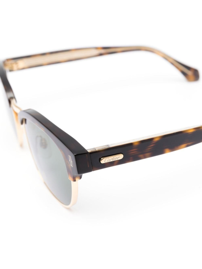 Cartier Tortoiseshell-effect Sunglasses In Brown