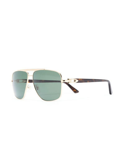 Shop Cartier Wayfarer-frame Sunglasses In Gold