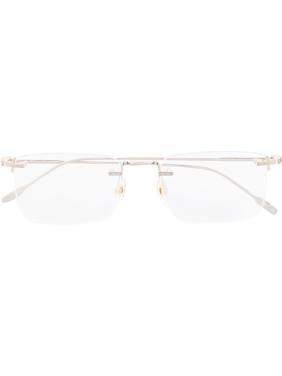 Shop Montblanc Rimless Square-body Glasses In Gold