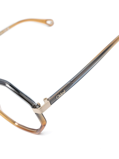 Chloé Round-frame Glasses In Yellow