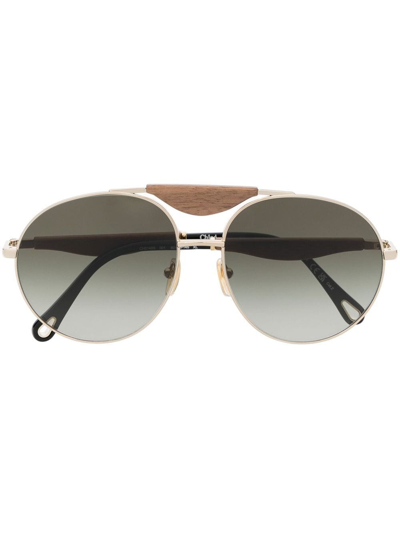 Shop Chloé Round-frame Sunglasses In Black