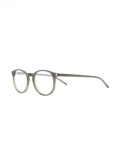 Saint Laurent Brown-brown-transparent Acetate Glasses In Brown