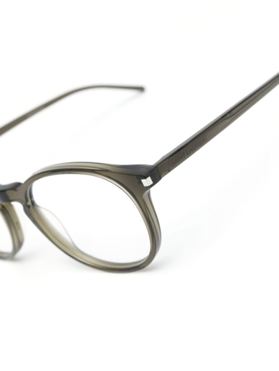 Saint Laurent Brown-brown-transparent Acetate Glasses In Brown