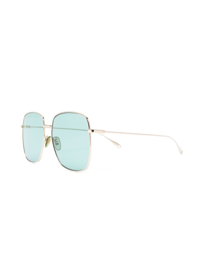 Shop Gucci Embellished Oversized Sunglasses In Gold