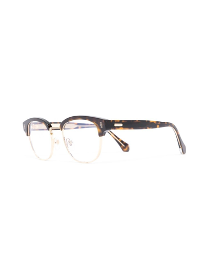 Shop Cartier Round-frame Glasses In Brown