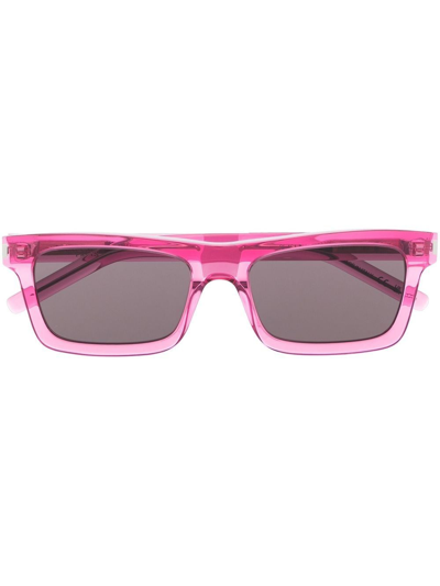 Shop Saint Laurent Wayfarer-frame Sunglasses In Pink