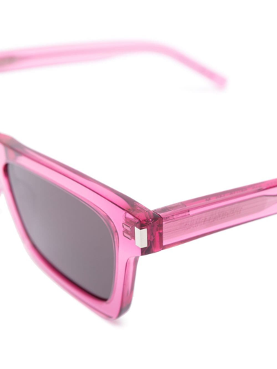 Shop Saint Laurent Wayfarer-frame Sunglasses In Pink